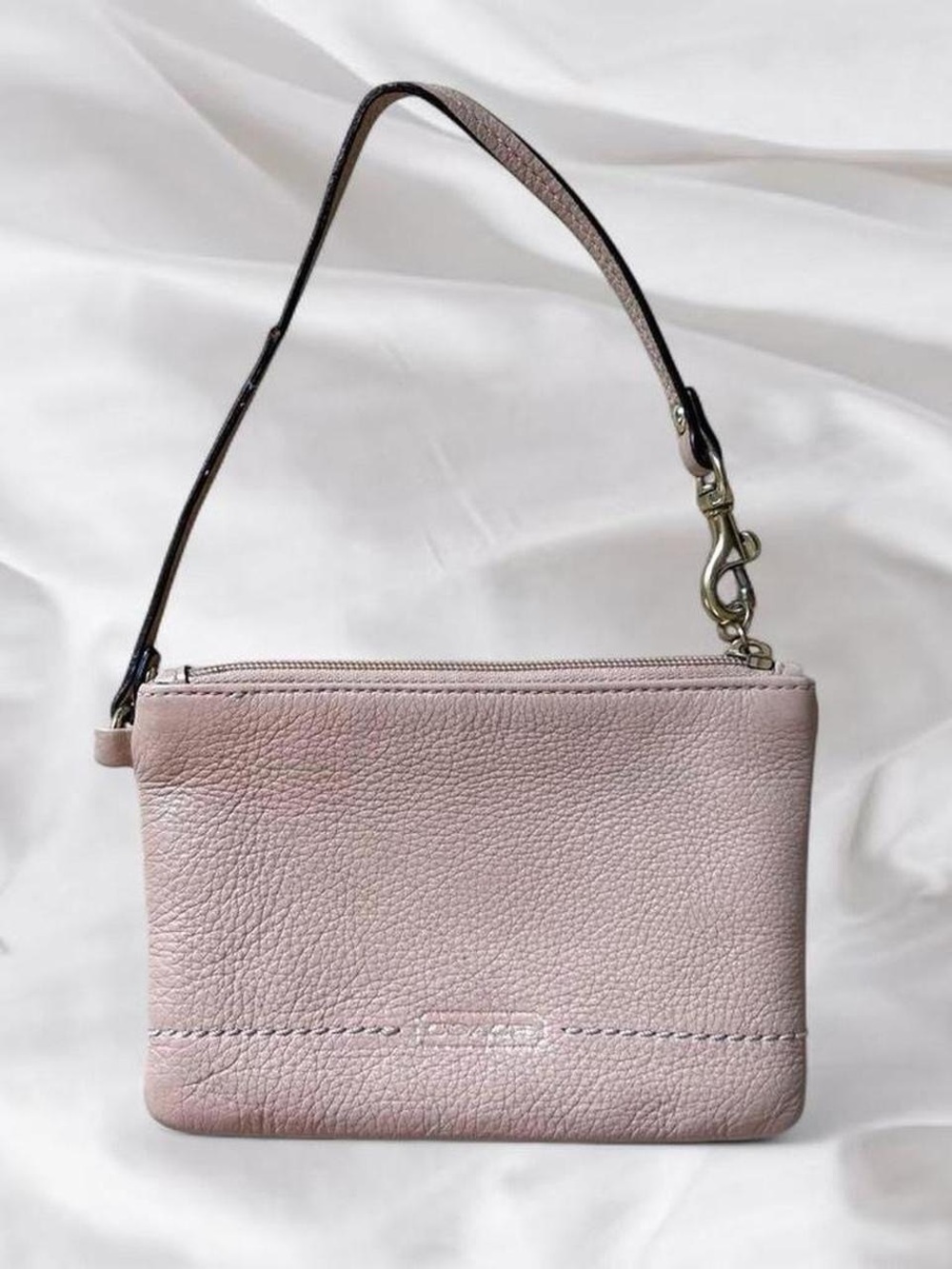 Coach Tan Pebbled Leather Wristlet